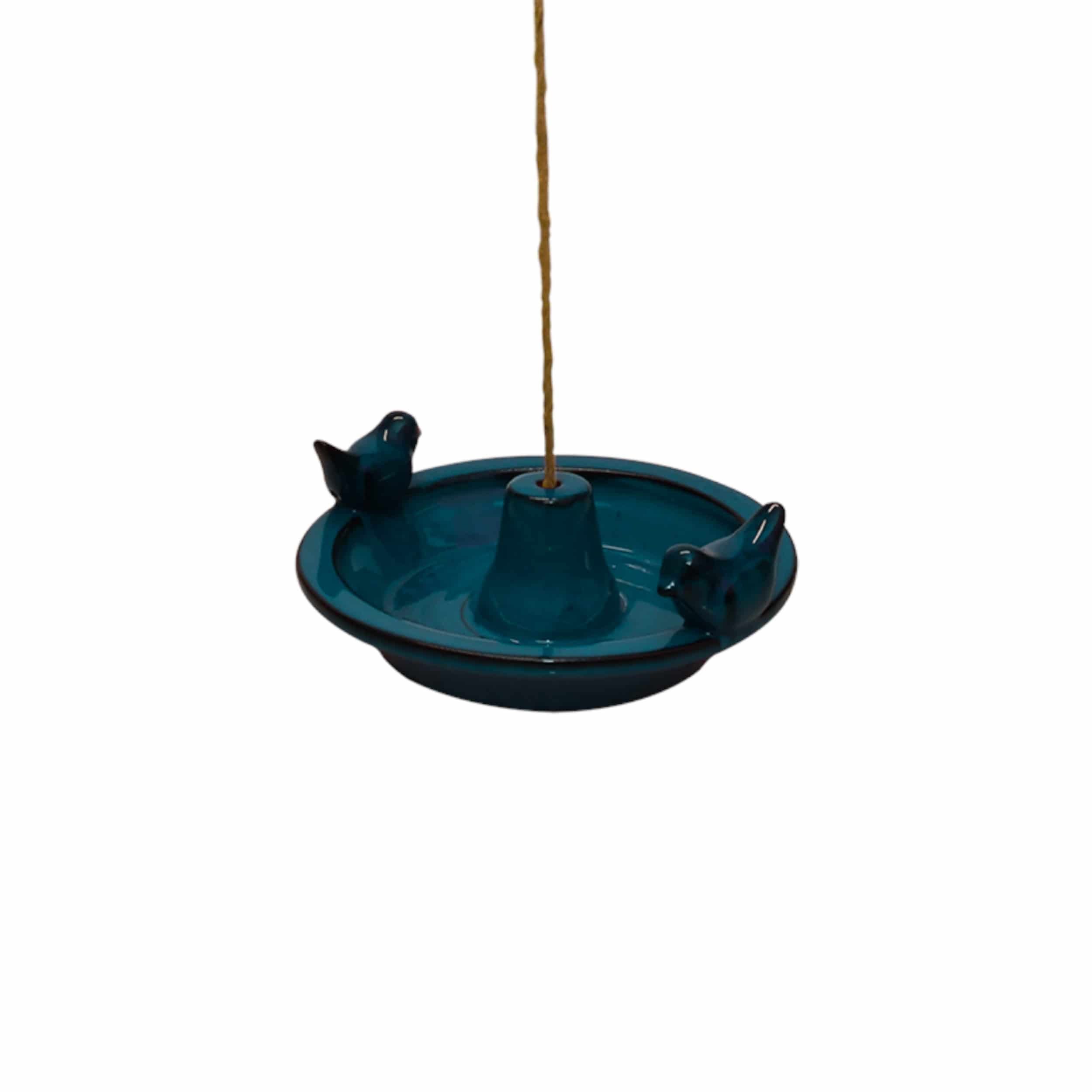Rundes hängendes Vogelbad aus Keramik blau [out]