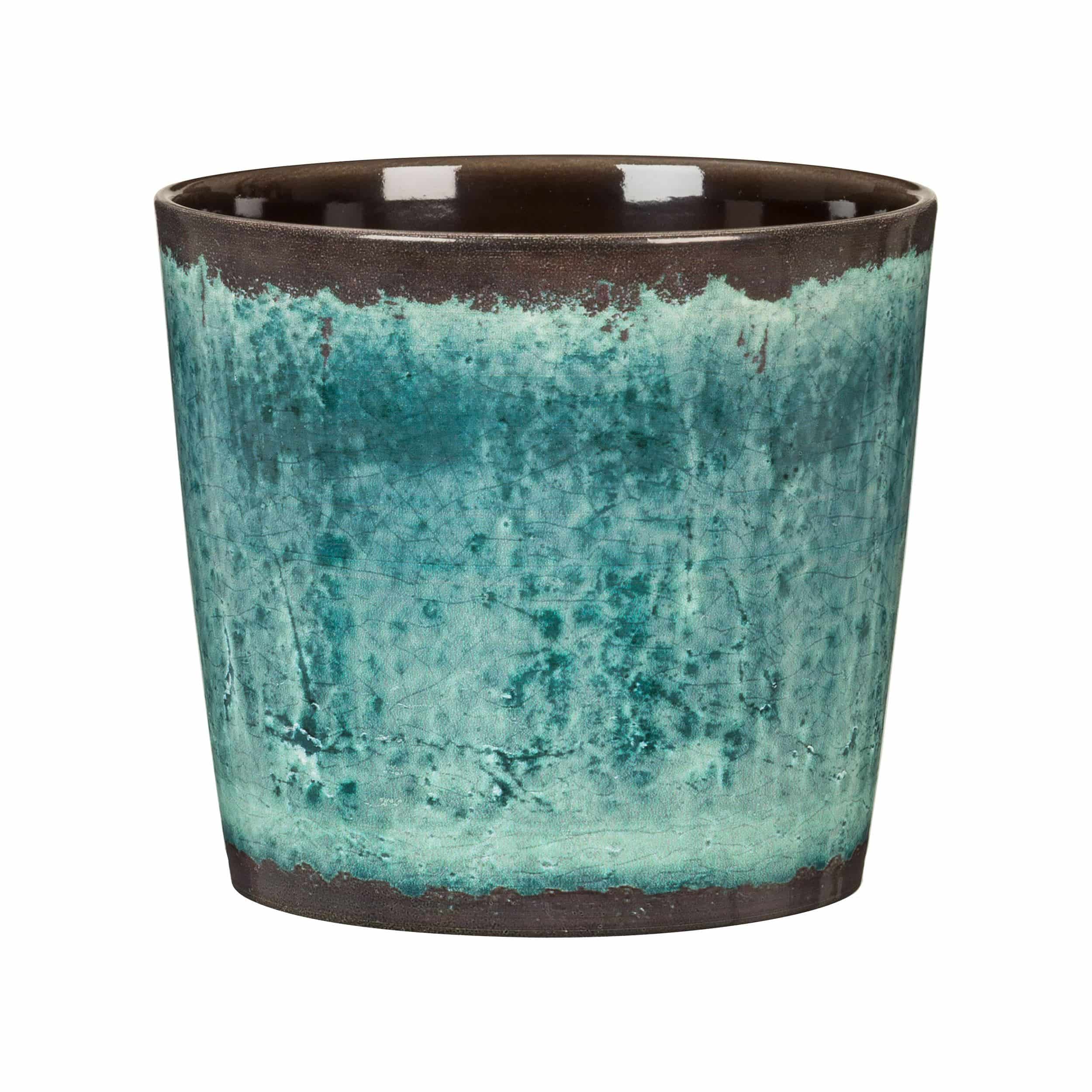Keramik-Blumentopf TRADITION D21 cm azurblau