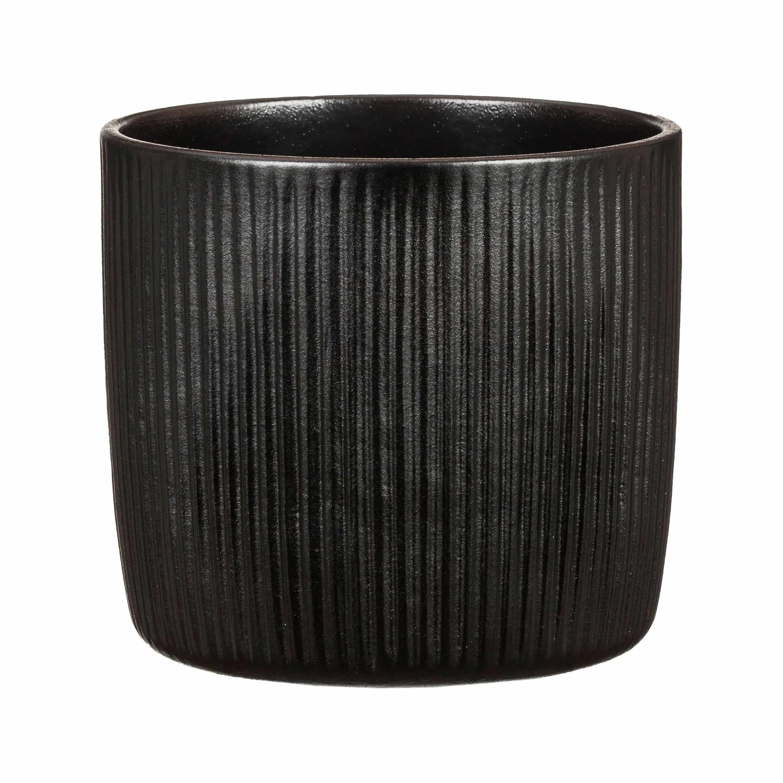 2er Set Keramik-Blumentopf Solido Linea D15 cm schwarz