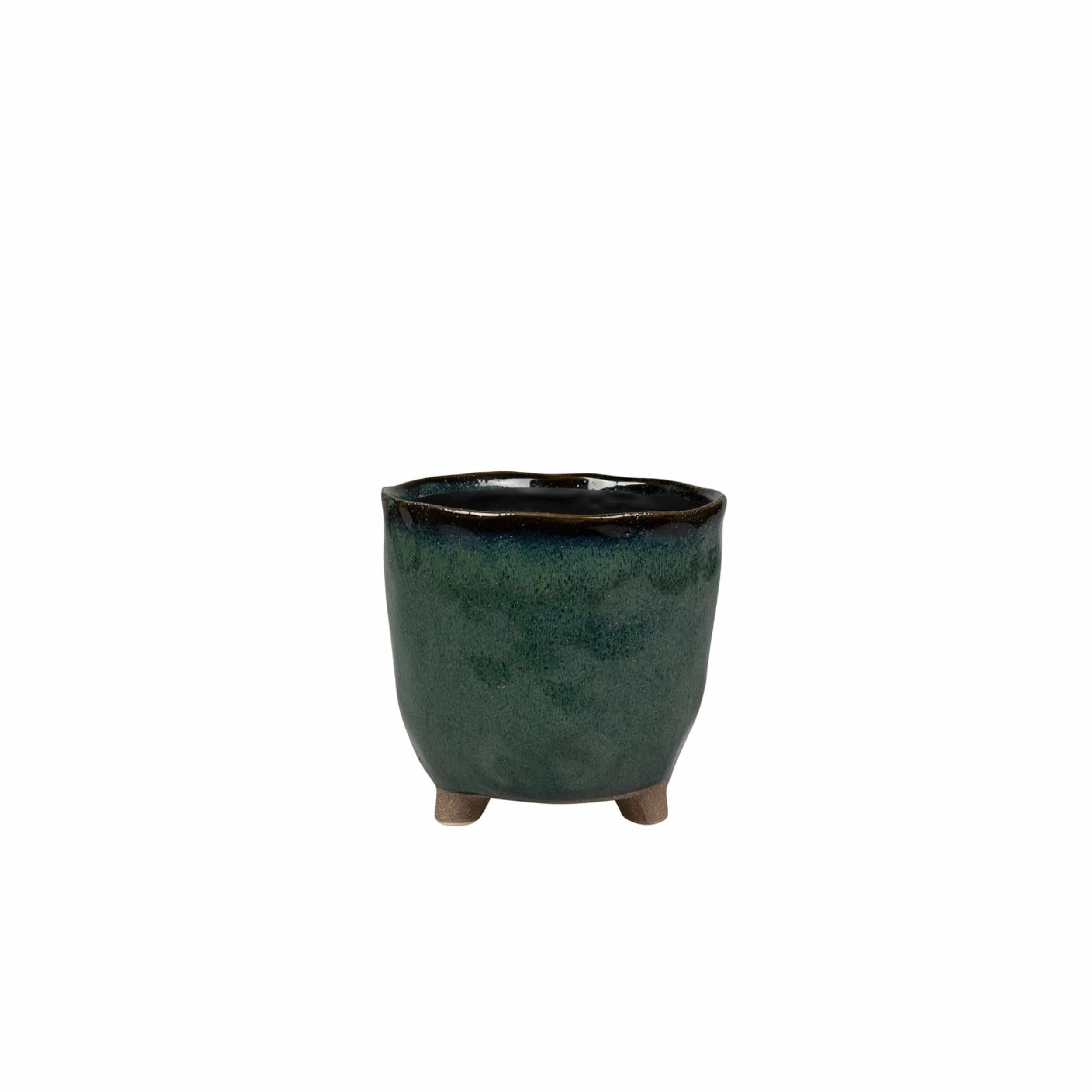 Keramik-Blumentopf Kaat D8 cm petrol