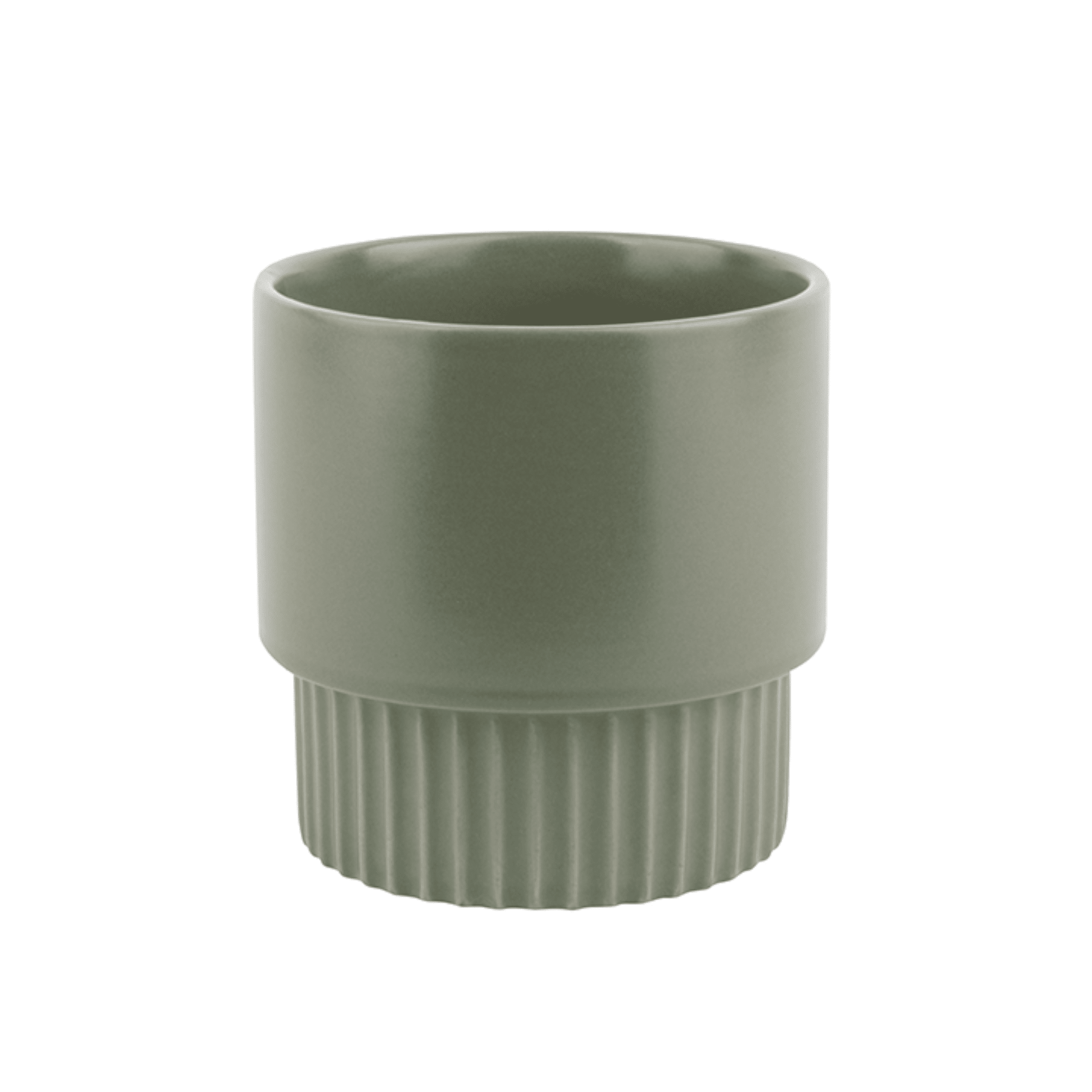 Keramik-Blumentopf Ribbed medium D13 cm jadegrau