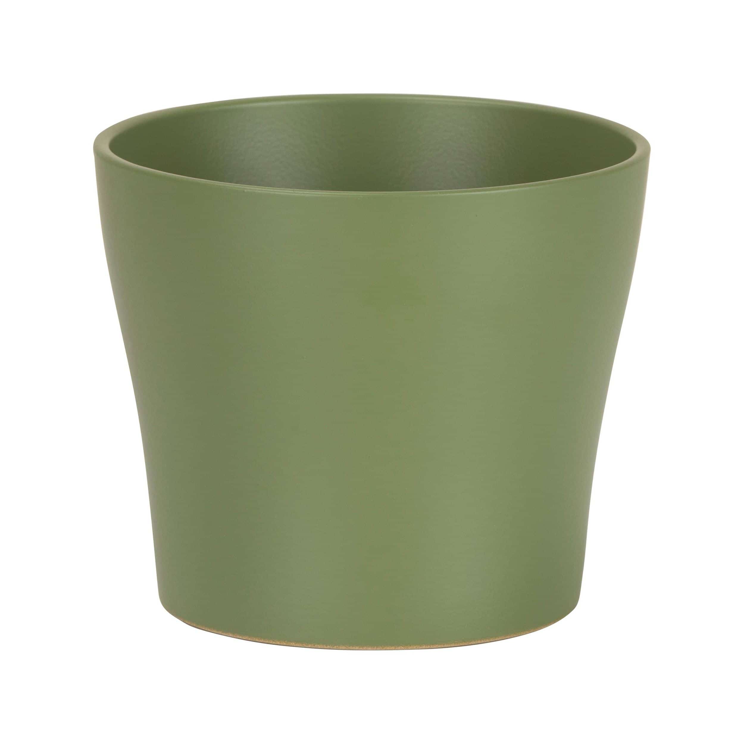 Keramik-Blumentopf 808 D19 cm olivgrün