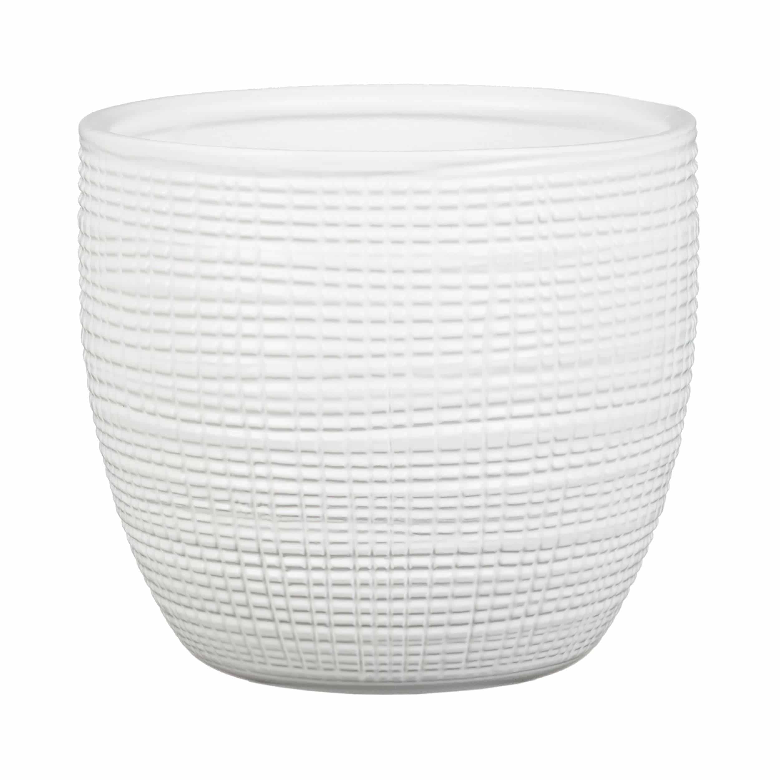 Keramik-Blumentopf Corteza D26 cm weiß