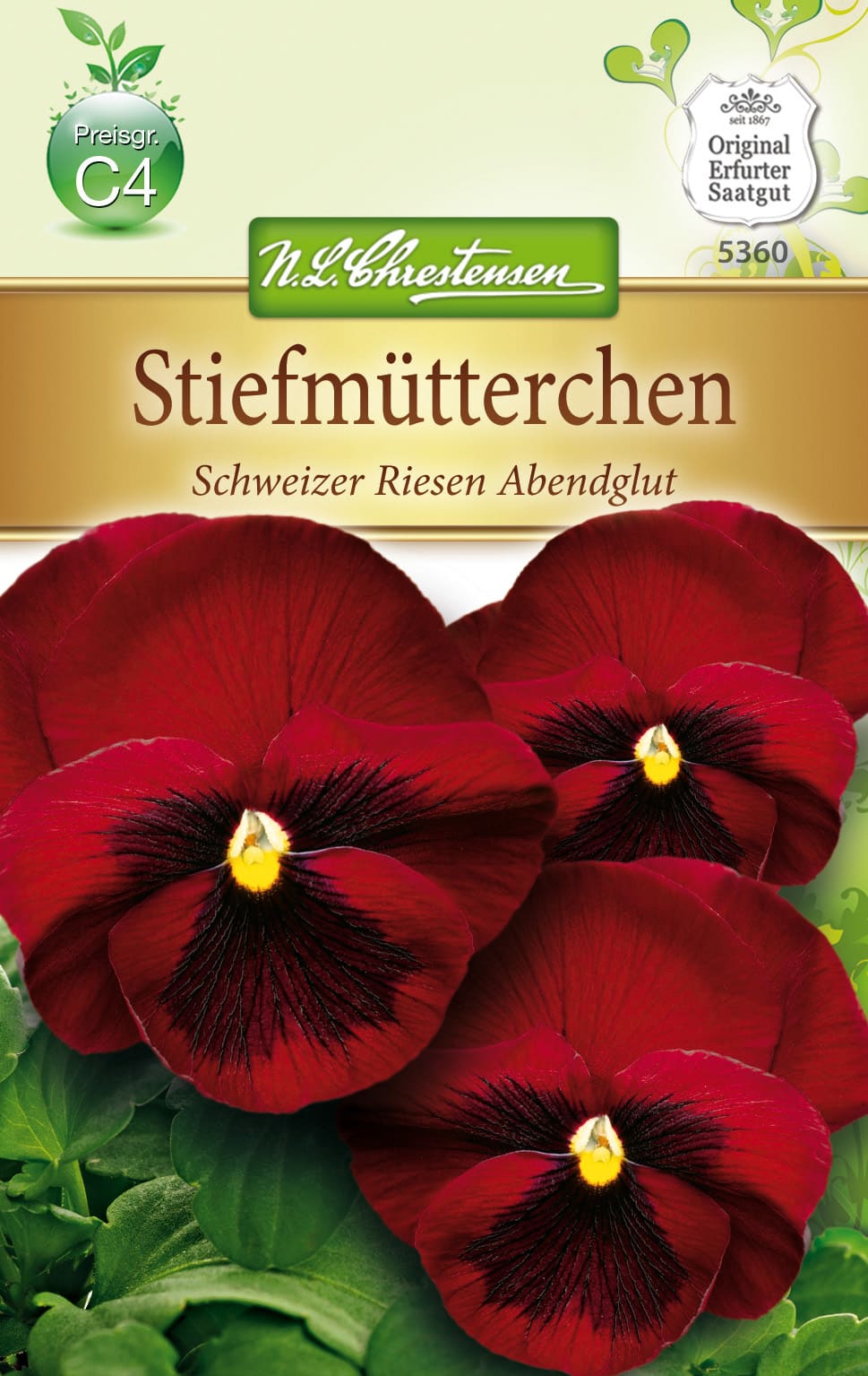Stiefmütterchen - Viola wittrockiana Schweiz. Riesen, Abendglut , rot