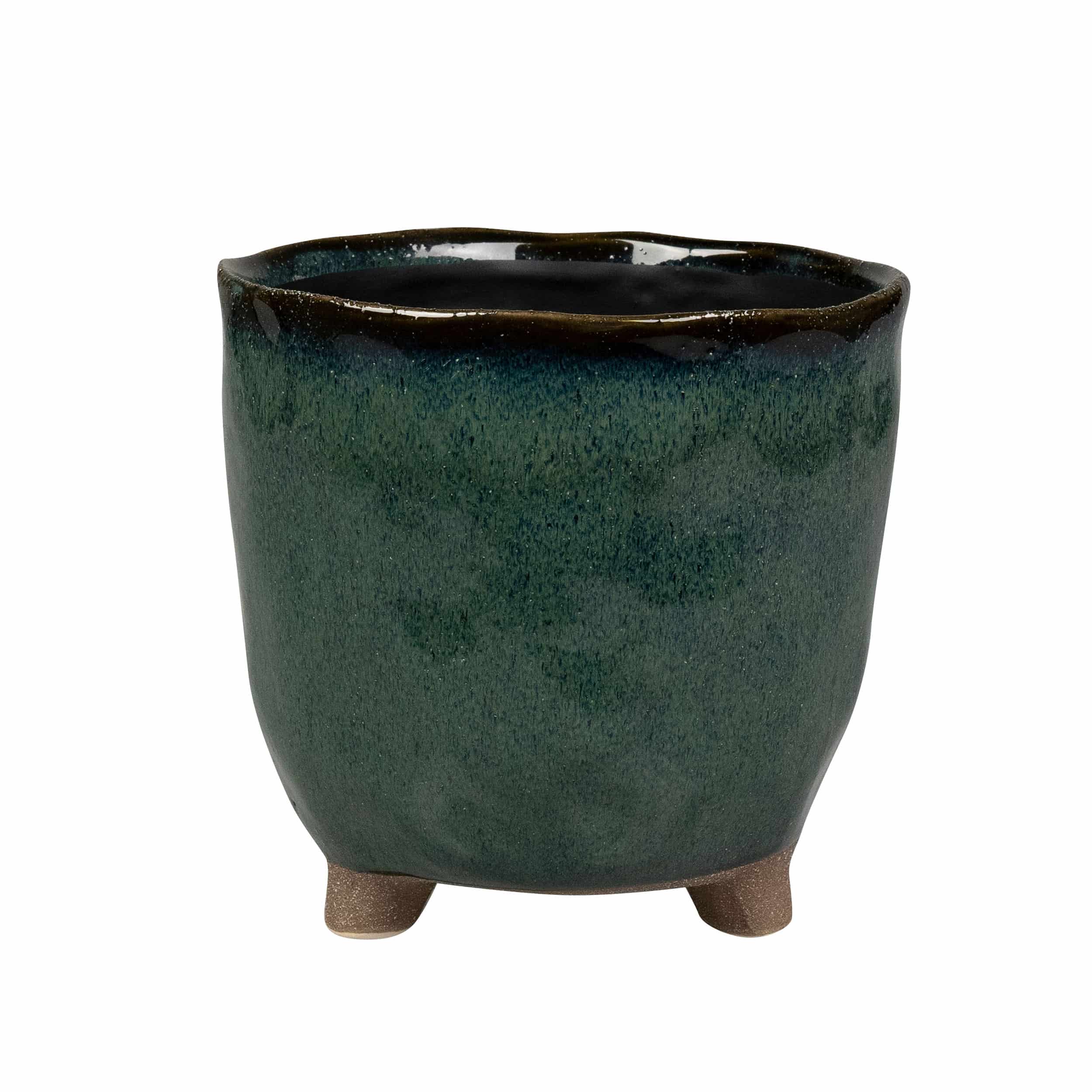 Keramik-Blumentopf Kaat D16 cm petrol Auslaufmodell