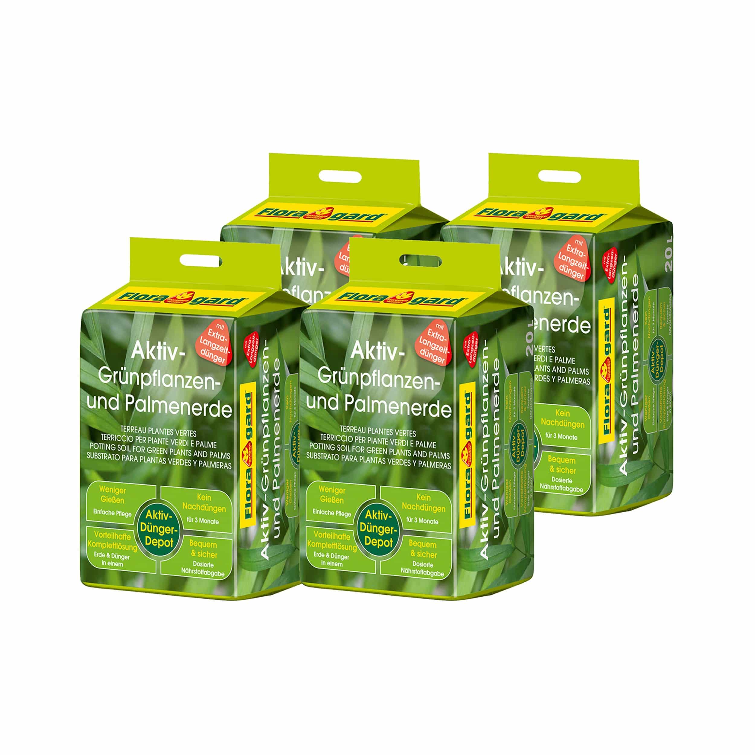 Aktiv Grünpflanzen- und  Palmenerde 4x 20 Liter