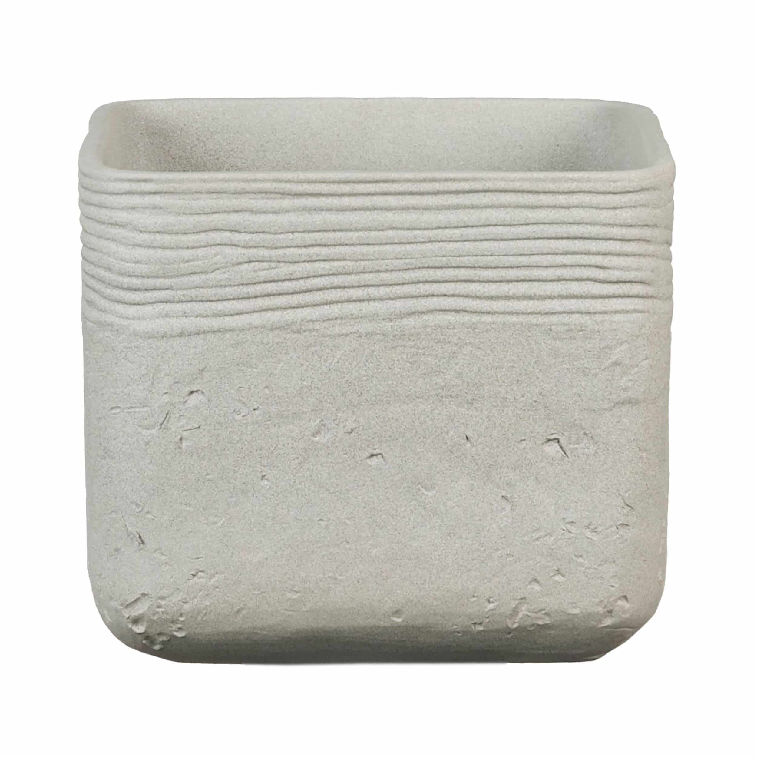 Keramik-Blumentopf Solid D20 cm warmes grau
