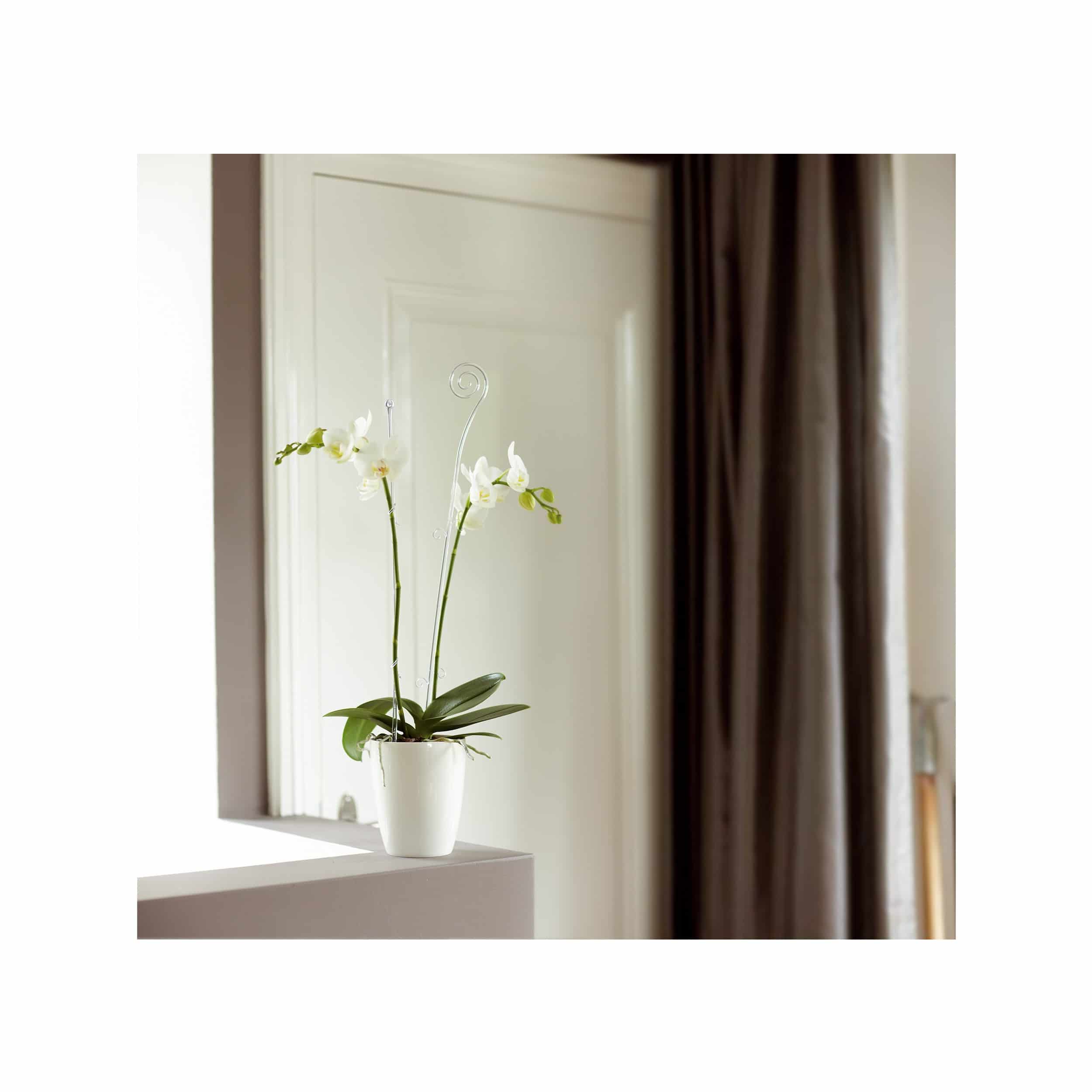Orchideen-Übertopf Brussels Diamond Orchid High D13cm glänzend weiß