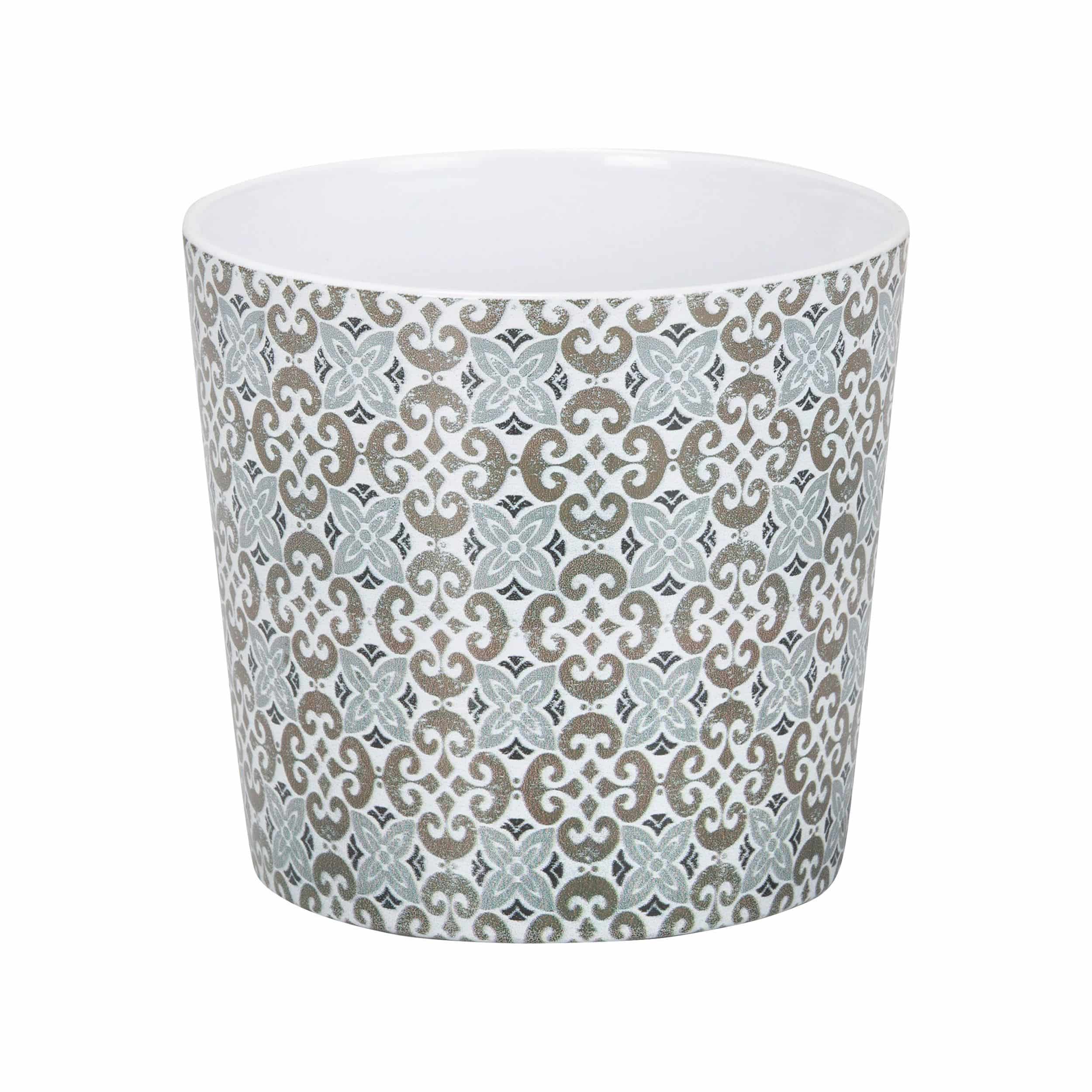 Keramik-Blumentopf Mosaic D15 cm beige/hellgrau