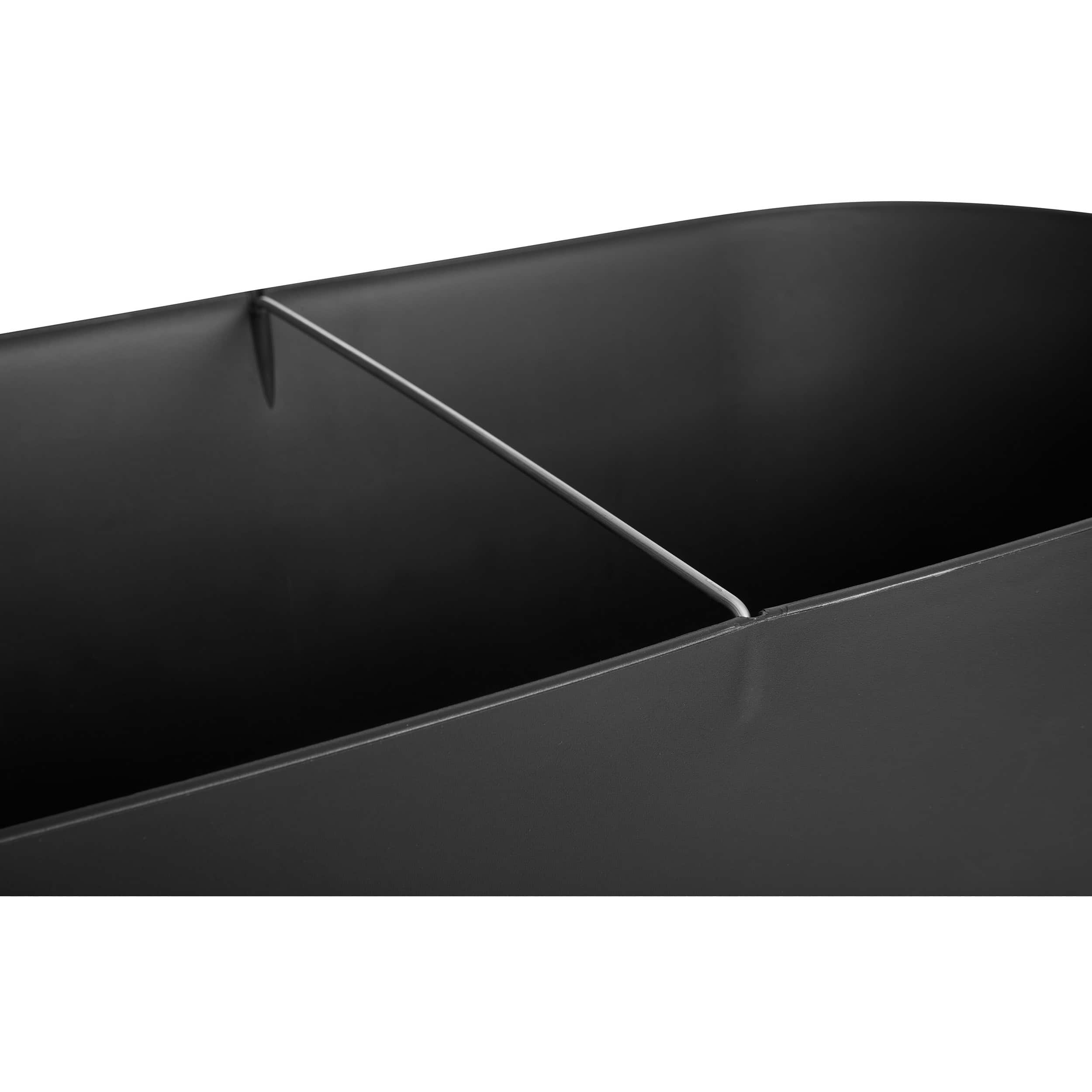 Design-Pflanzgefäß Greenville 60 cm mit Rollen lebhaft schwarz