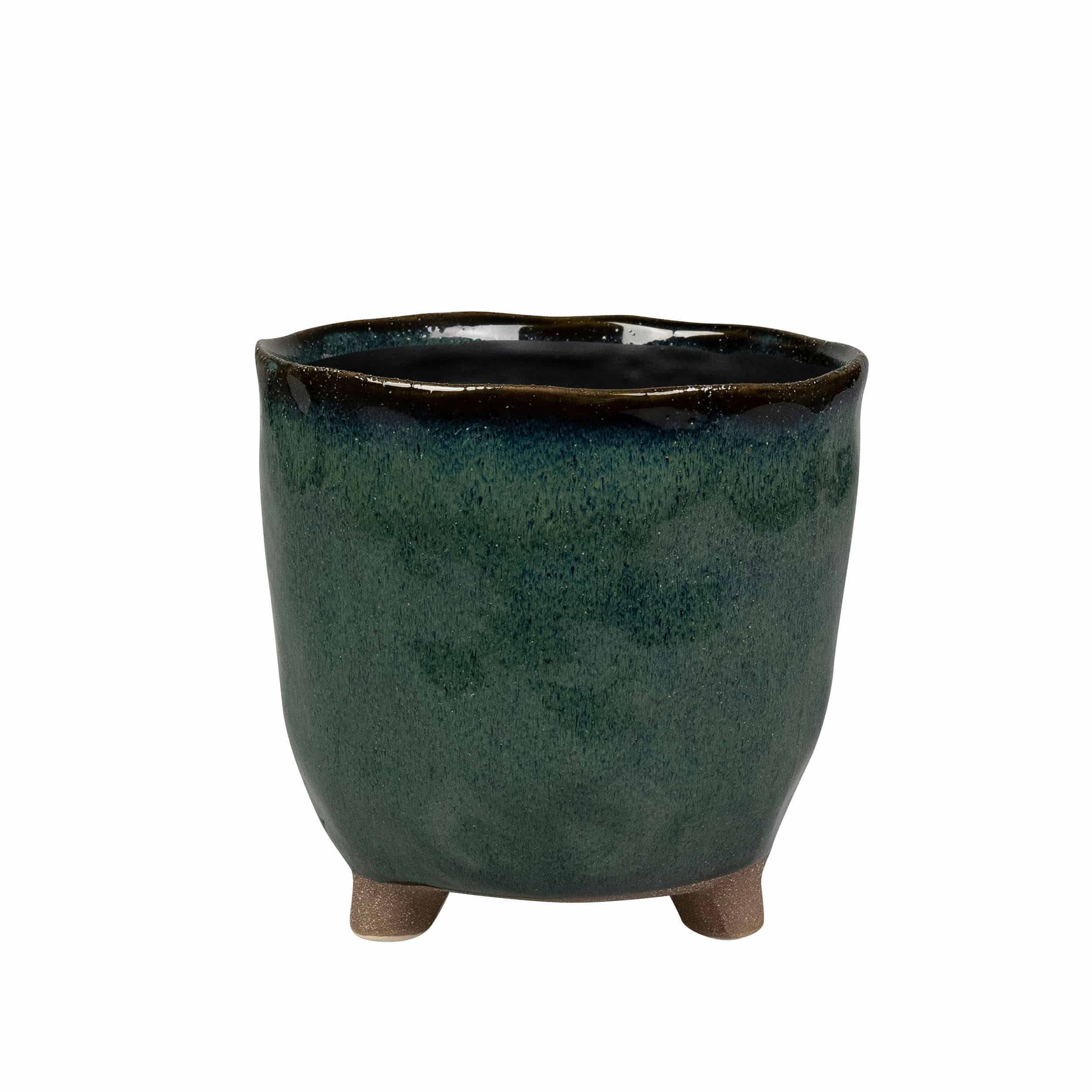 Keramik-Blumentopf Kaat D8 cm petrol