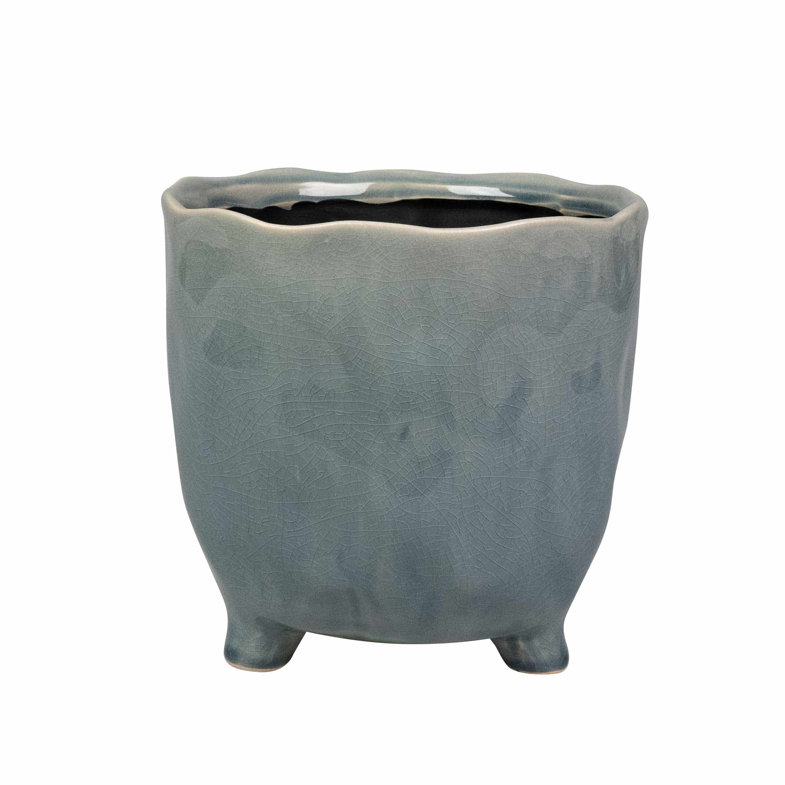 Keramik-Blumentopf Kaat D16 cm blau Auslaufmodell