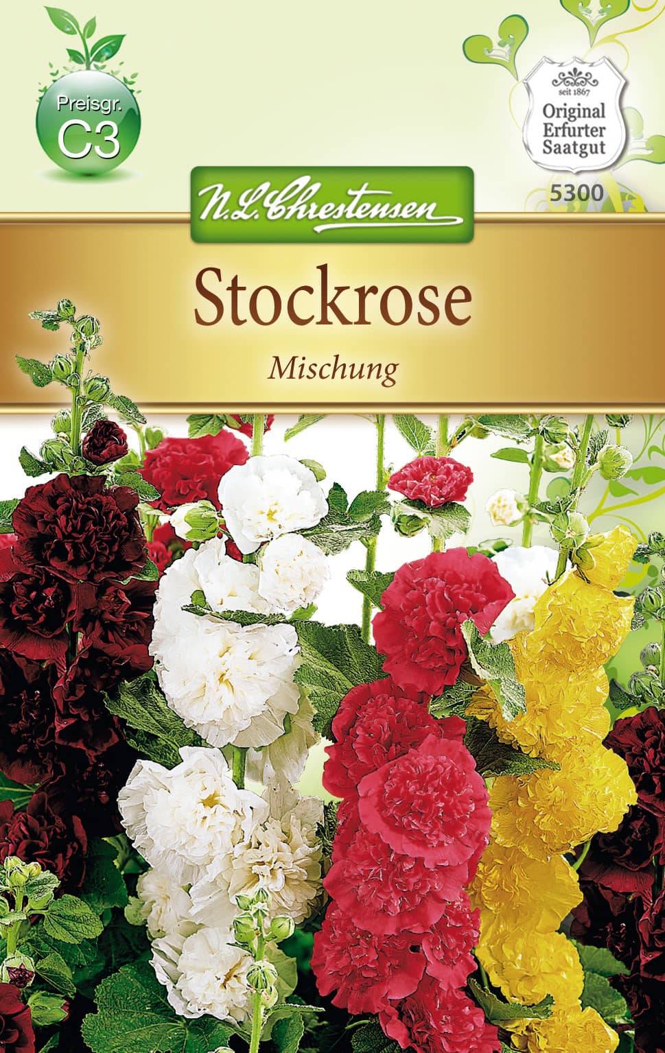 Alcea rosea Stockrose, Mischung