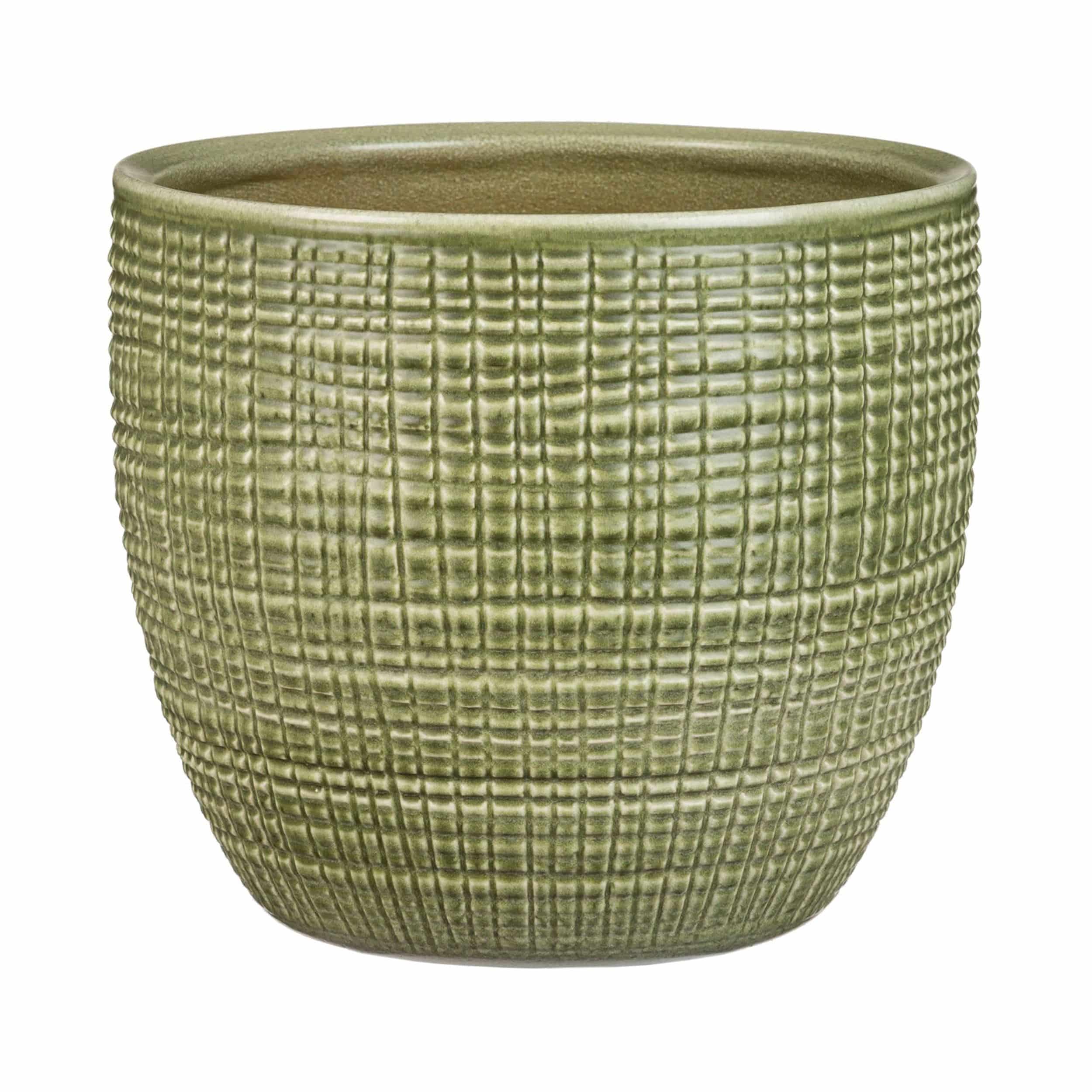 Keramik-Blumentopf Corteza D16 cm olivgrün