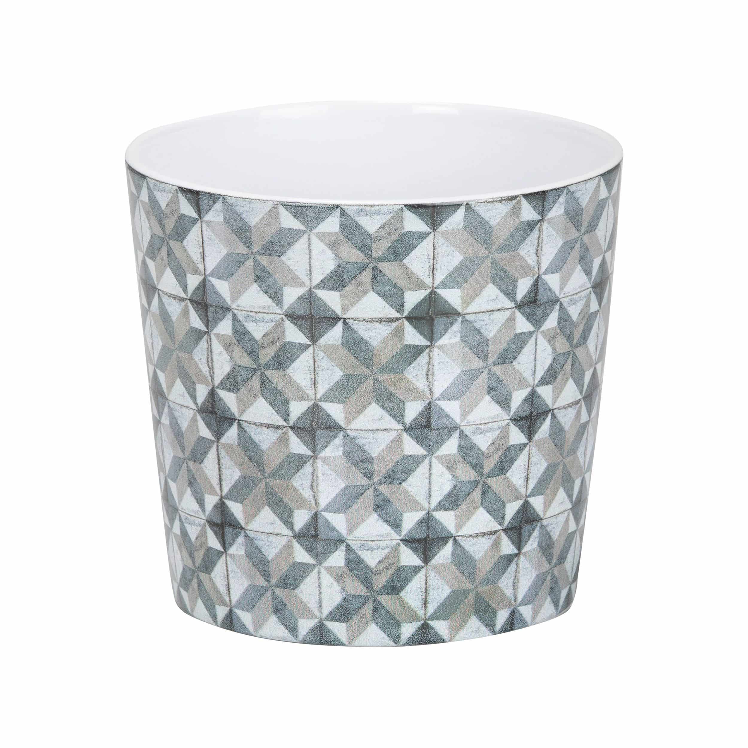 Keramik-Blumentopf Mosaic D15 cm grau
